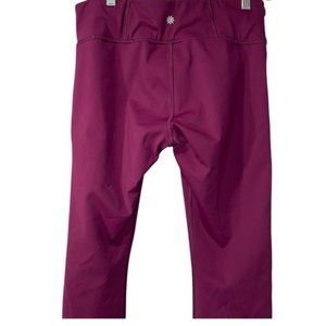 ATHLETA Cropped Leggings Side Stripes Trim Berry Pink Size M